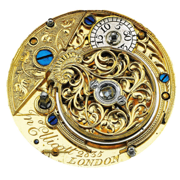 An English superb gold verge watch with repousse Circa 1748 An English superb gold verge watch with repousse Circa 1748