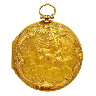 An English superb gold verge watch with repousse Circa 1748