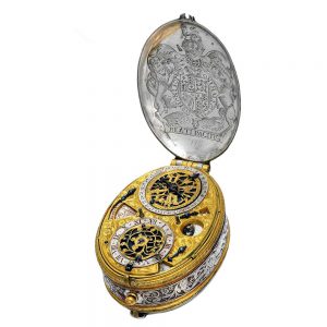 The front of this early gilt metal astronomical verge watch circa 1618
