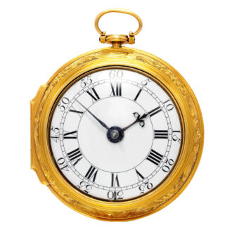 So-53a An English cylinder watch with repousse scene Circa 1762