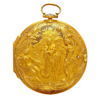 An English cylinder watch with repousse scene Circa 1762