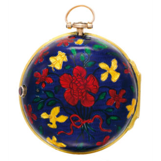 Rare English gold and enamel pair cased verge Circa 1763