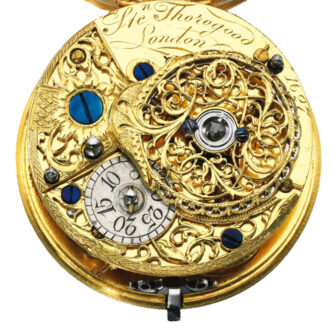 Rare English gold and enamel pair-cased verge Circa 1763