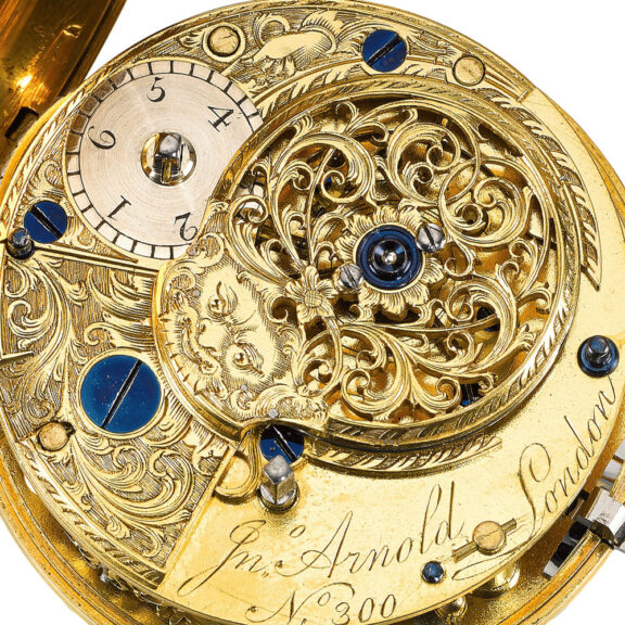 An English rare gold and enamel cylinder watch Circa 1781 An English rare gold and enamel cylinder watch Circa 1781