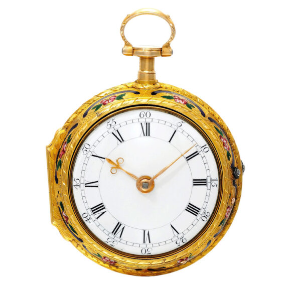 An English gold verge watch with matching chatelaine Circa 1780