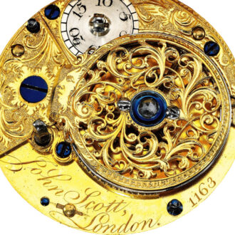 An English gold verge watch with matching chatelaine Circa 1780