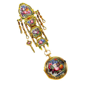 An English gold verge watch with matching chatelaine Circa 1780