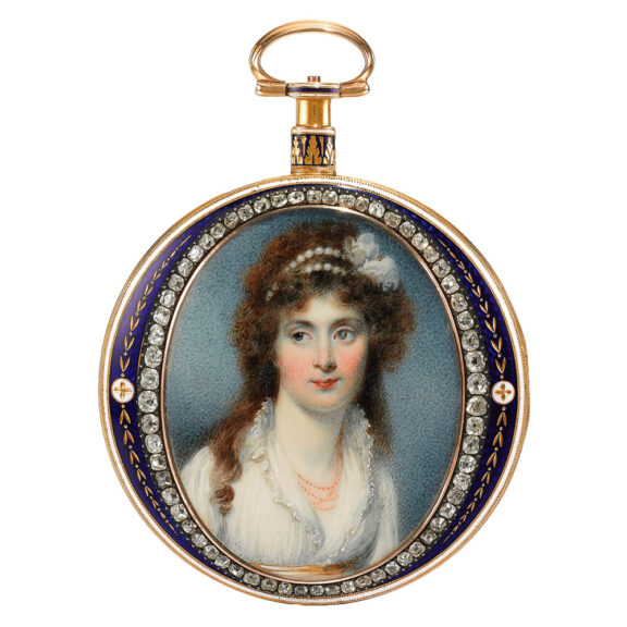 An English enamel diamond-set watch with portrait Circa 1821