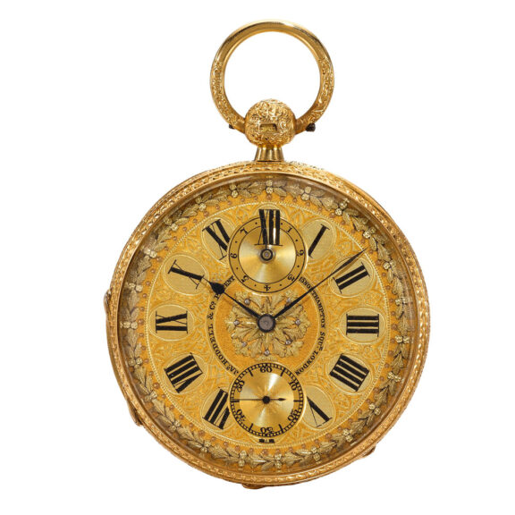 An English rare gold eight day lever pocket watch Circa 1874