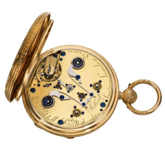An English rare gold eight day lever pocket watch Circa 1874