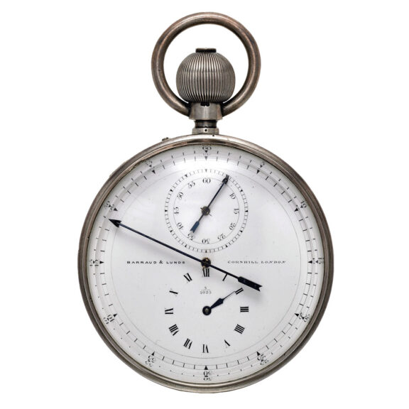 An English very rare silver inking chronograph watch Circa 1872