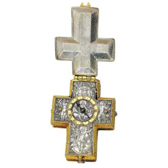 Open front rare and early silver gilt-metal cruciform watch Circa 1625-1630