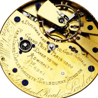 An English chronometer watch with power reserve Circa 1899