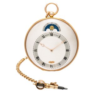 An English lever watch with moon phases and date Circa 1904
