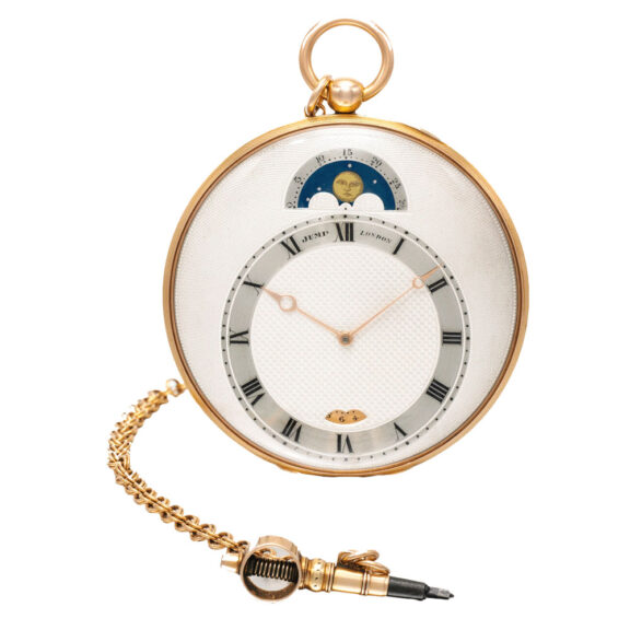 An English lever watch with moon phases and date Circa 1904