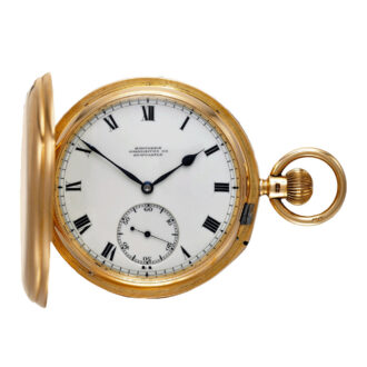 English superb gold hunting cased tourbillon watch Circa 1918