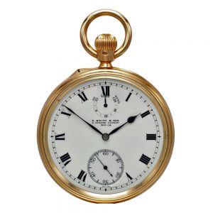 An English gold tourbillon watch with power reserve Circa 1901
