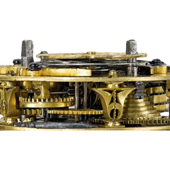 An English fine silver two-train alarm verge watch Circa 1685 An English fine silver two-train alarm verge watch Circa 1685