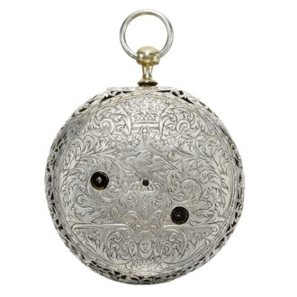 An English fine silver two-train alarm verge watch Circa 1685