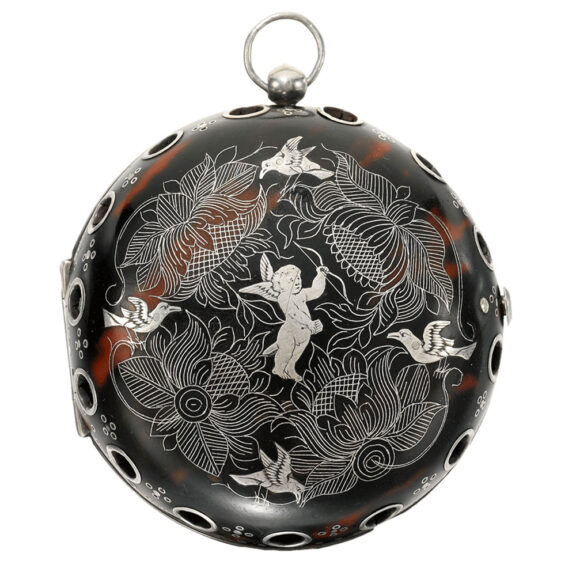 An English silver and tortoiseshell alarm verge watch Circa 1685 An English silver and tortoiseshell alarm verge watch Circa 1685