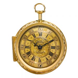 An English fine gold quarter repeating verge watch Circa 1710