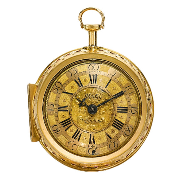 An English fine gold quarter repeating verge watch Circa 1710
