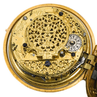 An English fine gold quarter repeating verge watch Circa 1710