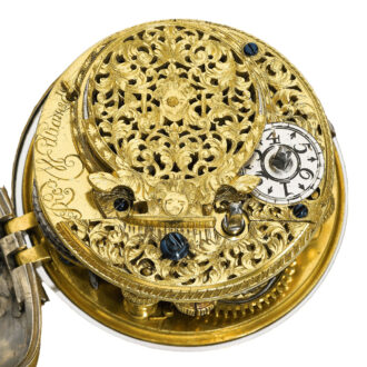 An English rare silver Sun and Moon verge watch Circa 1710