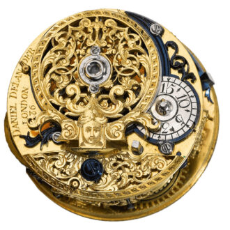 English gold verge with early jewelled balance staff Circa 1715