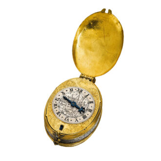An English gilt-metal and silver mounted verge Circa 1620