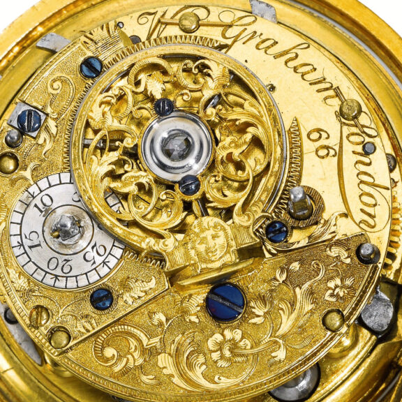 An English important gold quarter repeating verge Circa 1724 An English important gold quarter repeating verge Circa 1724