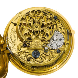 An English gold watch, case by Guillaume Bouvier Circa 1748