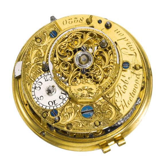 English silver pair cased two-train alarm verge watch Circa 1760 English silver pair cased two-train alarm verge watch Circa 1760