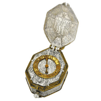 English  silver and gilt metal octagonal verge Circa 1630