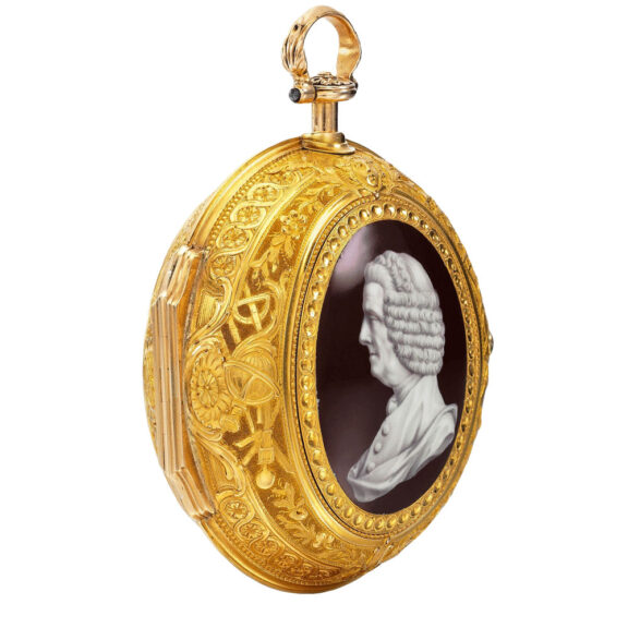 An English gold watch with portrait of John Harrison Circa 1772 An English gold watch with portrait of John Harrison Circa 1772