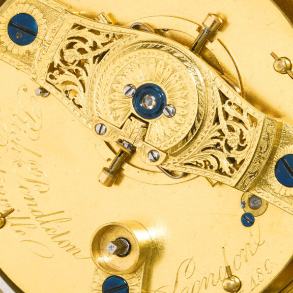 A very rare English lever watch in later silver case Circa 1798 A very rare English lever watch in later silver case Circa 1798