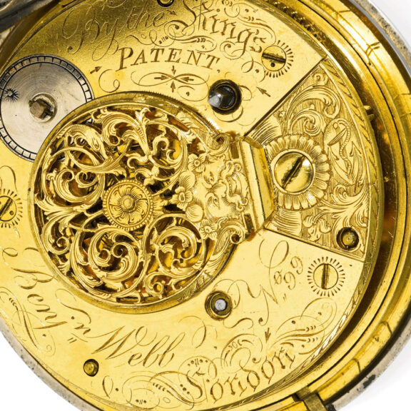 An English silver pair cased verge watch with compass Circa 1799 An English silver pair cased verge watch with compass Circa 1799