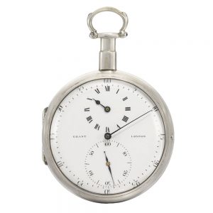 An English early lever watch with regulator type dial Circa 1800