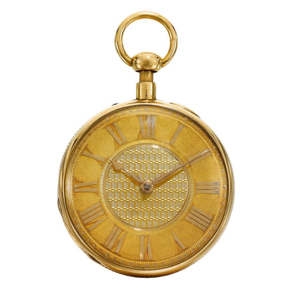 An English gold pump wind massey type lever watch Circa 1816