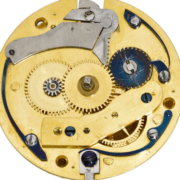 An English gold pump wind massey type lever watch Circa 1816 An English gold pump wind massey type lever watch Circa 1816