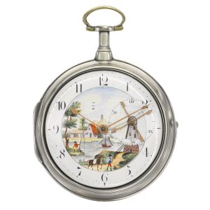 An English charming silver verge watch with windmill Circa 1807