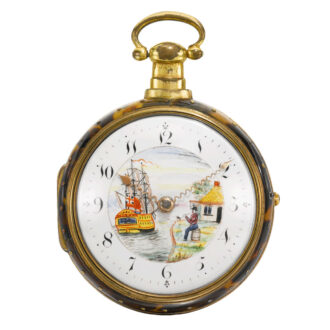 A lovely English gilt-metal and tortoiseshell verge Circa 1810
