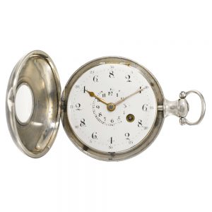 An unusual English silver half-hunting cased watch Circa 1814