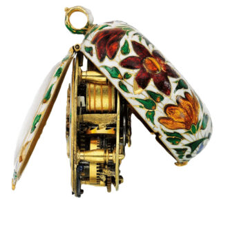 An English gold and polychrome enamel watch Circa 1650