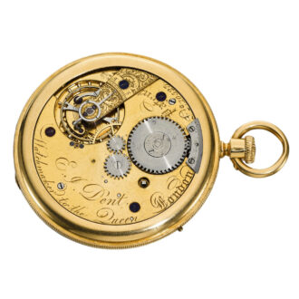 English gold early keyless winding duplex with date Circa 1848