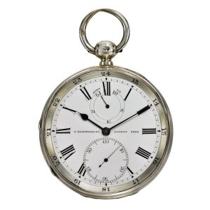 Silver English chronometer, power reserve Circa 1881