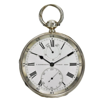 Silver English chronometer, power reserve Circa 1881