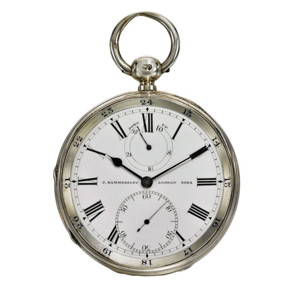 Silver English chronometer, power reserve Circa 1881