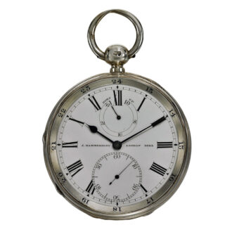 Fine silver English chronometer with power reserve Circa 1881
