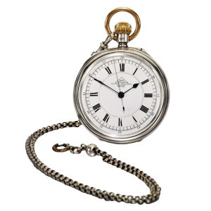 English silver center seconds lever with carrousel Circa 1909